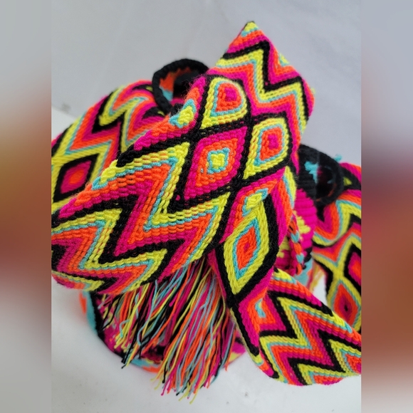 Hippie Boho Hobo Crossbody Bag Wayuu Mochila Tribal - Picture 8 of 11